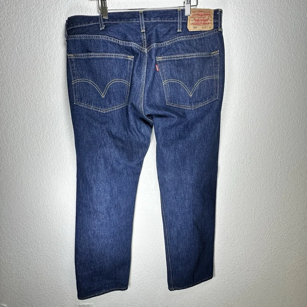Vtg 2003 Y2K Levi's 501 Button-fly Jeans Dark Barely Worn Unbroken In 38x32